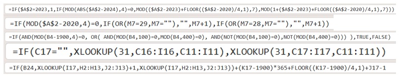 assorted Excel functions